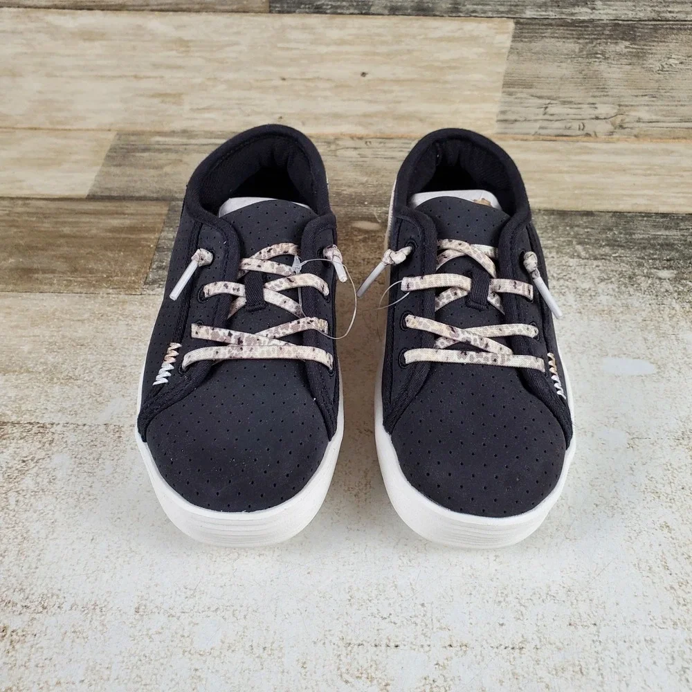 Hey Dude Cody Kids Loafer Shoes Sz 13 C13 Black White‎ Low Top Round Toe Lace Up